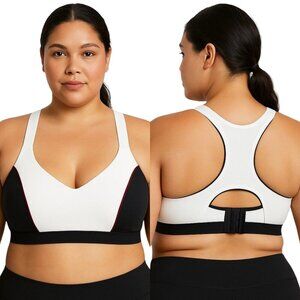 Marika Miracles Sports Bra Racer Back Wire Free Size 20 White 2XL